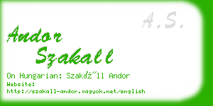 andor szakall business card